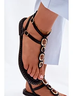 Dámské žabky s podrážkou s ozdobami Černé model 22111447 - Boto