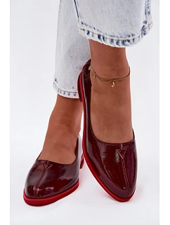 Kožené lakované baleríny Maciejka K7463-23 bordó