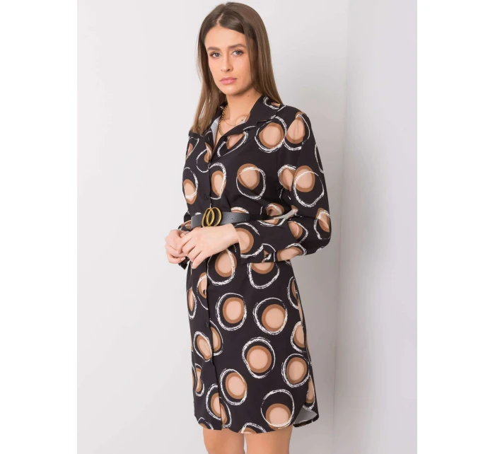 Šaty DHJ SK 12765.11 čierna a béžová