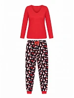 Pyžamo model 20540075 dlouhé červené - Donna Pyžamo model 20540075 dlouhé červené - Donna