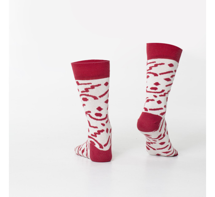 Krémové dámske ponožky so vzormi