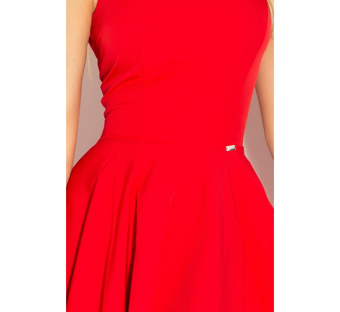 Volánové šaty s výstrihom Numoco - červené