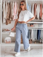 Dámské kalhoty s širokými nohavicemi modrá Dstreet model 21987117 - FashionStreet