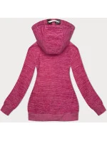 Dámska fleecová mikina s kapucňou pink melange (2312)
