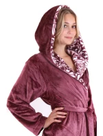 Dámsky župan s kapucňou Flora 4856 4853 krátky fialový - Vestis Dámsky župan s kapucňou Flora 4856 4853 krátky fialový - Vestis