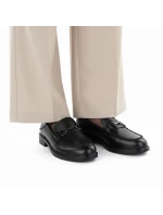 Dámske kožené mokasíny čierne Vinceza 18117