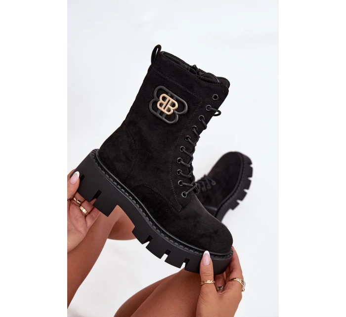 Zateplené workery dámské s ozdobou černé model 21708935 - Boto Zateplené workery dámské s ozdobou černé model 21708935 - Boto