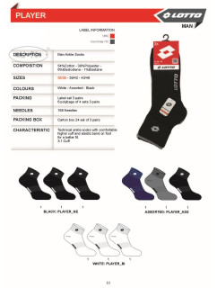 Raj-Pol 3 balenia ponožiek M Lotto Player ASS Multicolour