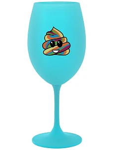DUHOVÉ VESELÉ EE - tyrkysový pohár na víno 350 ml
