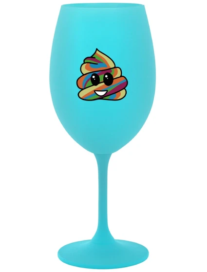 DUHOVÉ VESELÉ EE - tyrkysový pohár na víno 350 ml DUHOVÉ VESELÉ EE - tyrkysový pohár na víno 350 ml