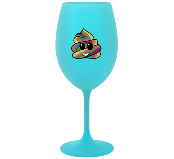 DUHOVÉ VESELÉ EE - tyrkysový pohár na víno 350 ml DUHOVÉ VESELÉ EE - tyrkysový pohár na víno 350 ml
