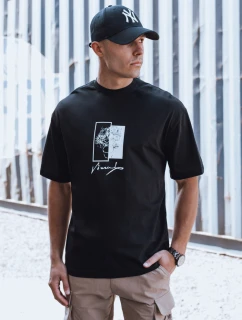 Pánske tričko s potlačou čierne FashionStreet RX5516