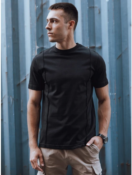 Pánské tričko bez potisku černé Dstreet model 21975543 - FashionStreet