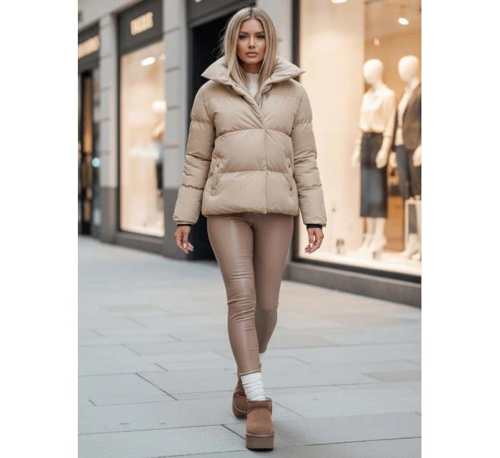 Dámská prošívaná zimní bunda light beige Dstreet model 21995474 - FashionStreet
