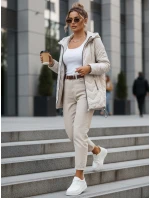 Dámska prešívaná prechodná bunda s kapucňou svetlo sivá FashionStreet TY5610