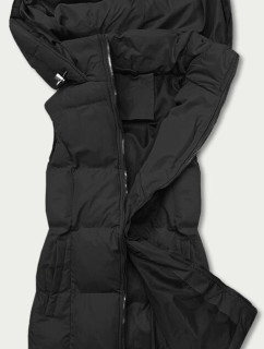 Černá péřová dámská vesta s kapucí model 17655322 - J.STYLE