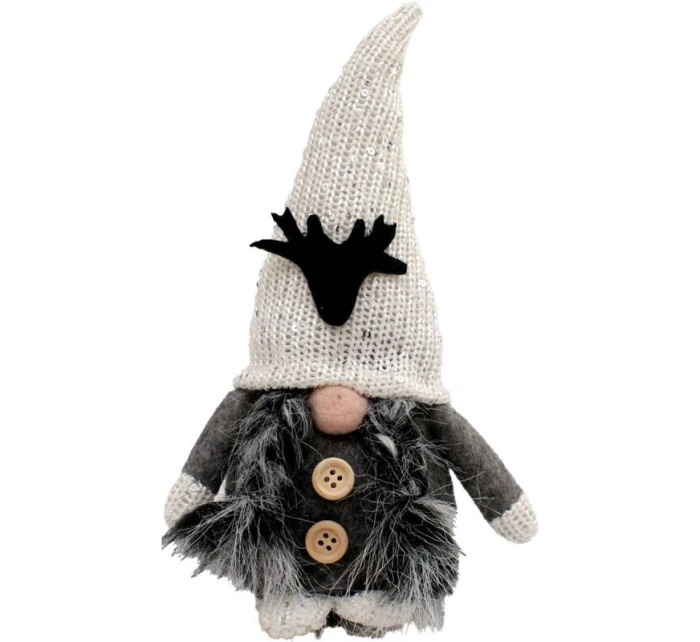 DEKORATÍVNY ŠKRIATOK 25CM S FLITRAMI SIVÁ DIEVČINA