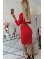 Souprava halenky a sukně červená Souprava halenky a sukně červená