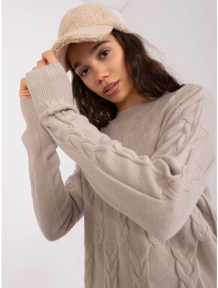 Sweter AT SW model 19040861 beżowy - FPrice Sweter AT SW model 19040861 beżowy - FPrice