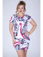 Dámské šaty i pro s květinovým vzorem bílé Bílá model 15042449 - EFECT Dámské šaty i pro s květinovým vzorem bílé Bílá model 15042449 - EFECT