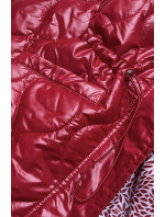 Červená dámska bunda s ozdobnou podšívkou (BH2182)