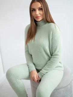 Dvojdielny svetrový set alpaka tmavá mentolová