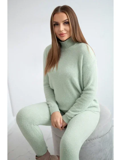 Dvojdielny svetrový set alpaka tmavá mentolová