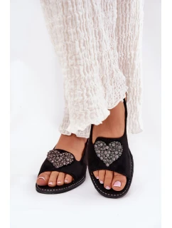 Dámské Sandály S Ozdobným  Černé model 21691532 - S.Barski