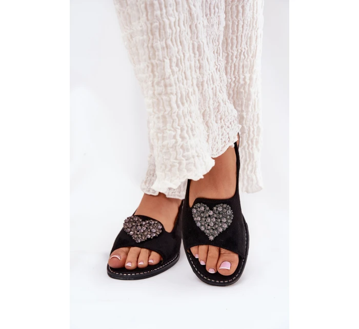 Dámské Sandály S Ozdobným  Černé model 21691532 - S.Barski