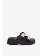 Dámské pantofle s pásky eko kůže černé model 21699326 - Boto Dámské pantofle s pásky eko kůže černé model 21699326 - Boto