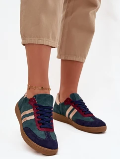 model 21744455 Semišové Nízké Tenisky Dámské Tmavě Zelená - Zazoo