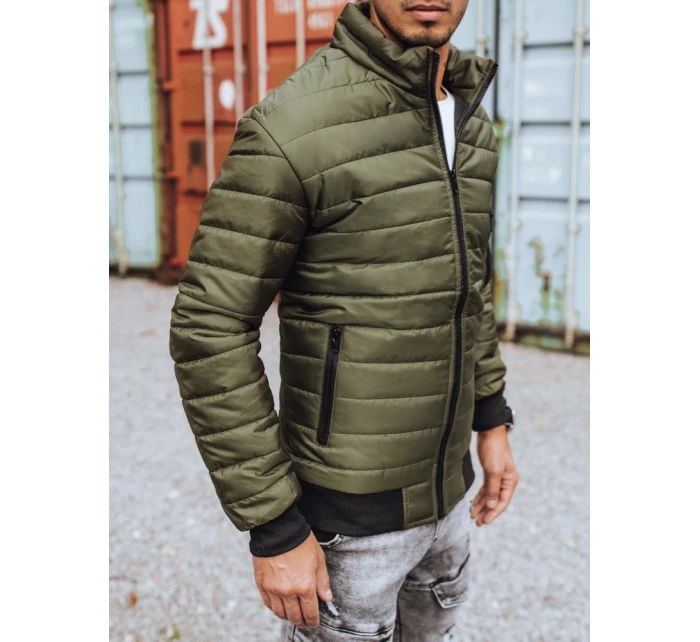 Pánská přechodná prošívaná zelená bunda Dstreet model 21963672 - FashionStreet