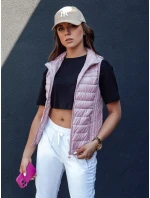Dámská prošívaná vesta se stojáčkem růžová Dstreet model 21979314 - FashionStreet