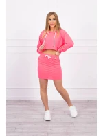 Souprava halenky a sukně růžová neonová Souprava halenky a sukně růžová neonová