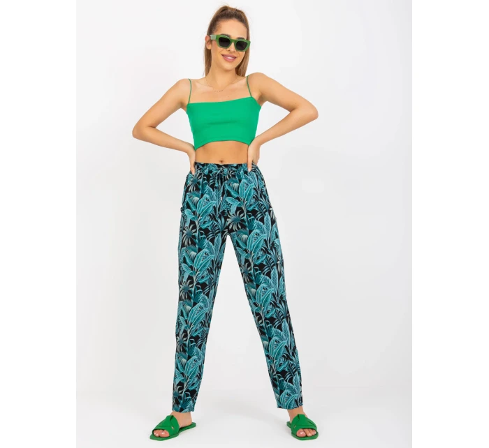 Nohavice D73771M61869M čiernozelené