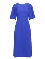 model 20966264 Šaty s puff rukávy modré - STYLOVE model 20966264 Šaty s puff rukávy modré - STYLOVE