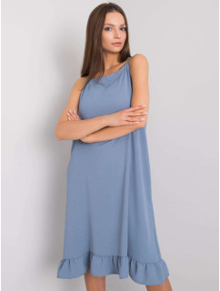 Modro-šedé šaty bez ramienok od Simone