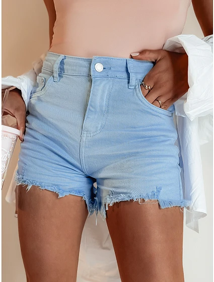 Dámske svetlomodré šortky SUNYLOOK FashionStreet SY0357 Dámske svetlomodré šortky SUNYLOOK FashionStreet SY0357