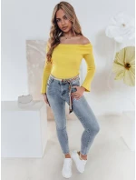 Dámské úzké džínové kalhoty s páskem modré Dstreet model 21985484 - FashionStreet