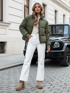 Dámska krátka zimná prešívaná bunda VIBEGIRL zelená FashionStreet TY4946