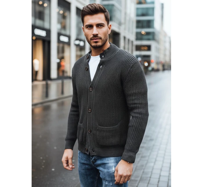 Pánský tmavě šedý svetr Dstreet model 21994134 - FashionStreet Pánský tmavě šedý svetr Dstreet model 21994134 - FashionStreet