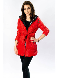 Červená a oboustranná dámská bunda s kapucí model 9094160 - MHM