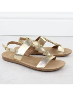 Dámské ploché sandály se zlatou ozdobou model 21905013 - FILIPPO