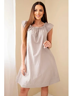 Dámské bavlněné šaty s model 22079473 výstřihem a volánem fango - K-Fashion