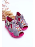 Sandałki Papcie Wiewiórki Befado 213P137 Szaro-Różowe