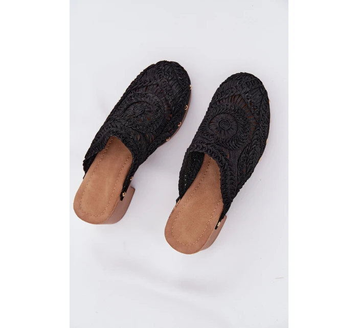 Dámské Pantofle Na Podpatku Černé model 21700123 - Boto Dámské Pantofle Na Podpatku Černé model 21700123 - Boto