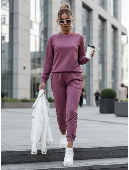 MILIAN dámska tepláková súprava burgundy FashionStreet AY0815