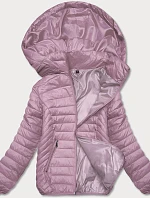 Dámska prešívaná bunda s kapucňou ružová (B0124-51)