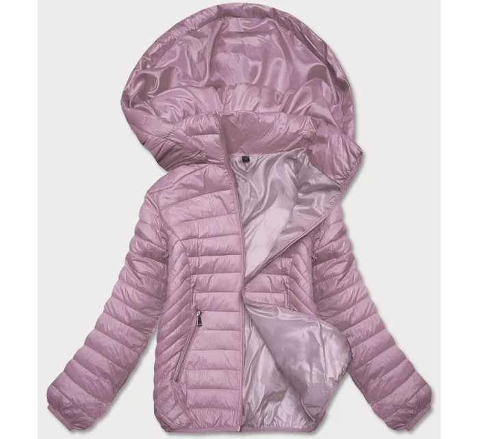 Růžová prošívaná dámská bunda s kapucí model 18038070 - S'WEST Růžová prošívaná dámská bunda s kapucí model 18038070 - S'WEST