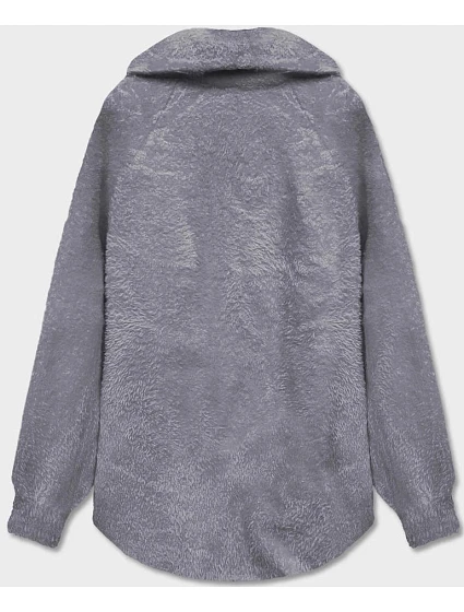 Krátký šedý přehoz přes oblečení typu alpaka model 18059131 - MADE IN ITALY Krátký šedý přehoz přes oblečení typu alpaka model 18059131 - MADE IN ITALY